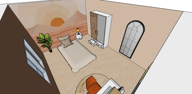 Bohemian, Contemporary, Room, Nature, 3D ambiance