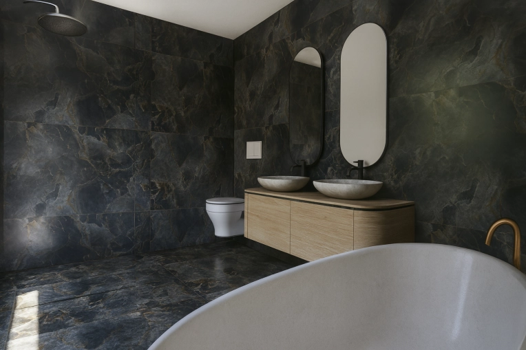 Minimalist, Bathroom, Chic, Consultation Visit, Full Project, Creation of exclusive furniture, Shopping list, 3D ambiance