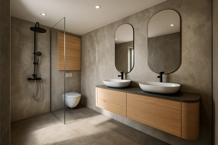 Minimalist, Bathroom, Full Project, Creation of exclusive furniture, Shopping list