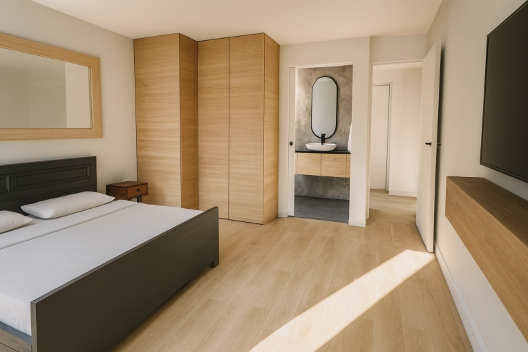 Minimalist, Room, Chic, Consultation Visit, Full Project, Creation of exclusive furniture, Shopping list, 3D ambiance