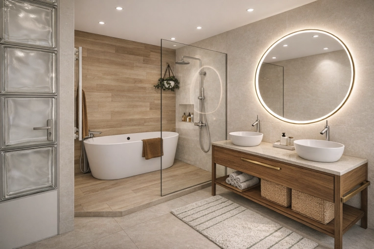 Contemporary, Bathroom, Chic, Nature