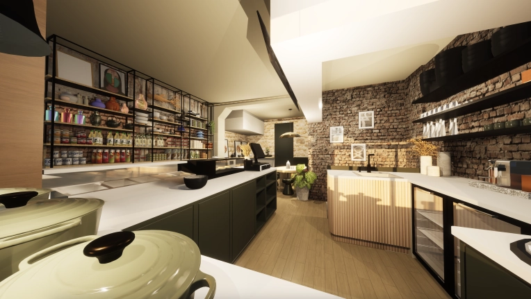 Industrial, Restaurant, 3D ambiance