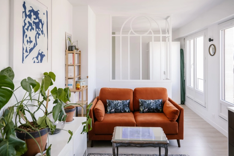 Bohemian, Vintage, Living room, Full Project