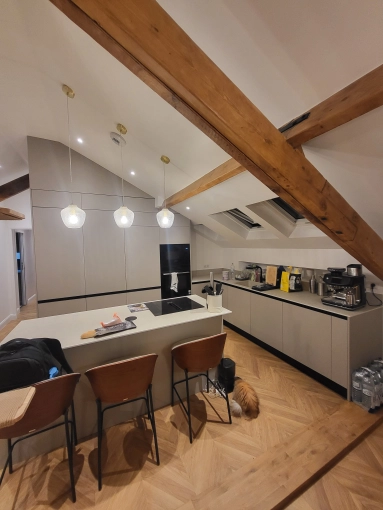 Contemporary, Scandinavian, Kitchen, Chic, Maximalist, Consultation Visit, Full Project, Creation of exclusive furniture, 3D ambiance, Plan