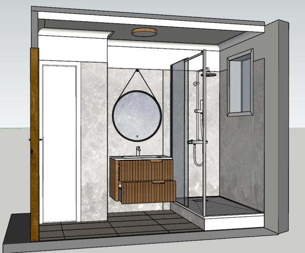 Bathroom, Nature, Full Project, 3D ambiance, Plan