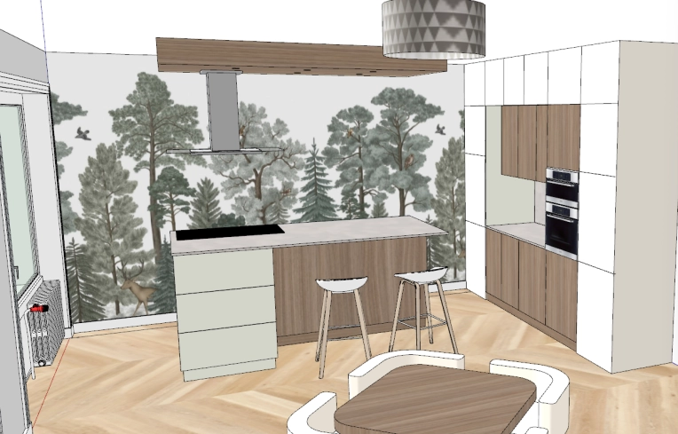 Scandinavian, Kitchen, 3D ambiance