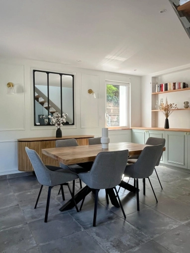 Living room, Consultation Visit, Creation of exclusive furniture, Shopping list, 3D ambiance, Plan