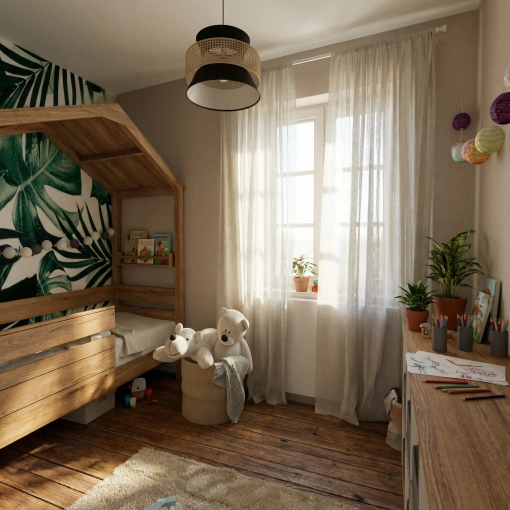 Home, Contemporary, Full Project, 3D ambiance, Plan