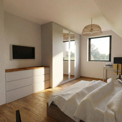 Minimalist, Contemporary, Room, Full Project, Creation of exclusive furniture, 3D ambiance, Plan