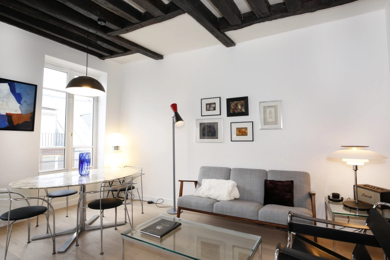 Minimalist, Vintage, Chic, Living room, Full Project, Energy renovation, Creation of exclusive furniture, 3D ambiance, Plan