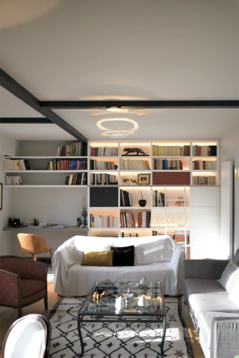 Industrial, Contemporary, Chic, Living room, Full Project, Energy renovation, Creation of exclusive furniture, 3D ambiance, Plan