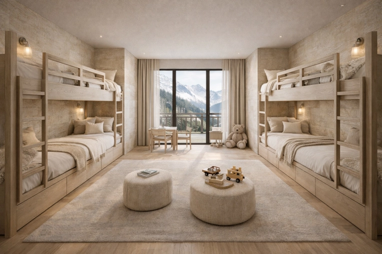 Contemporary, Scandinavian, Room, Chic, 3D ambiance