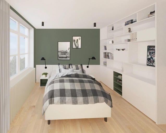 Industrial, Minimalist, Contemporary, Room, Chic, Creation of exclusive furniture, 3D ambiance, Plan