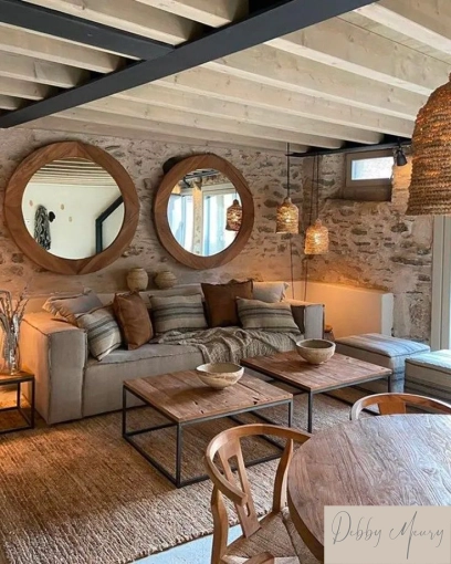 Rustic, Vintage, Chic, Living room, Consultation Visit, Full Project, Remote Coaching, Event Decor, Coach shopping, Energy renovation, Creation of exclusive furniture, Shopping list, 3D ambiance, Plan