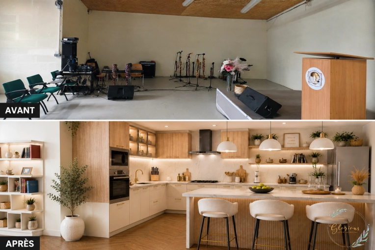 Contemporary, Kitchen, Chic, Consultation Visit, Shopping list, 3D ambiance, Renovation