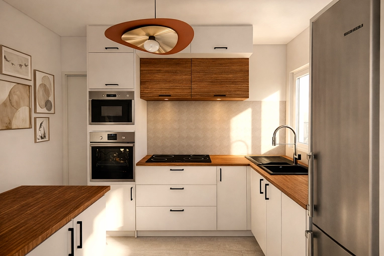 Kitchen, Full Project, Creation of exclusive furniture, 3D ambiance