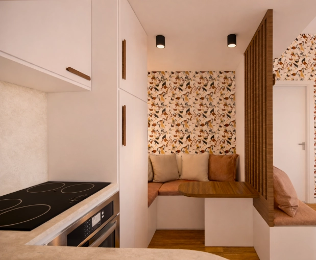 Contemporary, Tiny house, Creation of exclusive furniture, 3D ambiance