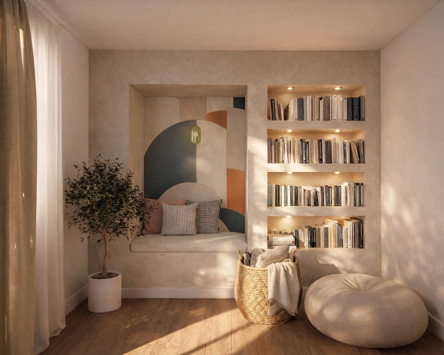 Scandinavian, Office, Creation of exclusive furniture, 3D ambiance