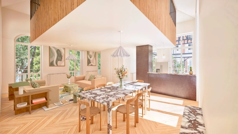 Home, Contemporary, Chic, 3D ambiance