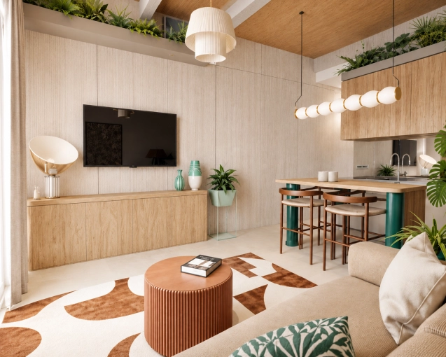 Contemporary, Flats / Apartments, Maximalist, Full Project, 3D ambiance