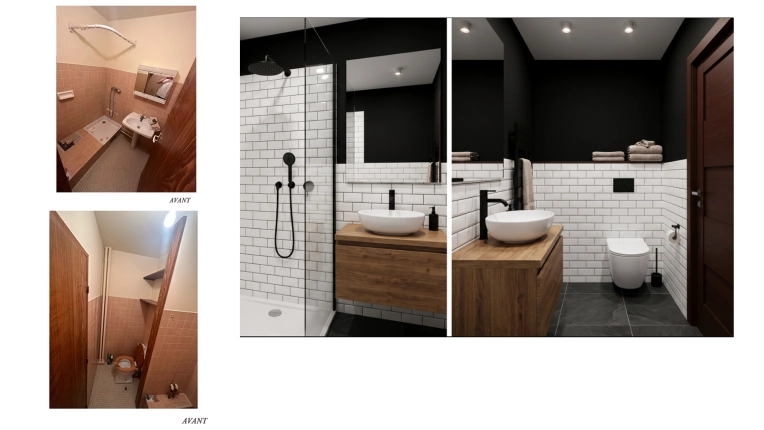 Industrial, Contemporary, Bathroom, Full Project, Event Decor, Shopping list, 3D ambiance, Plan, Renovation