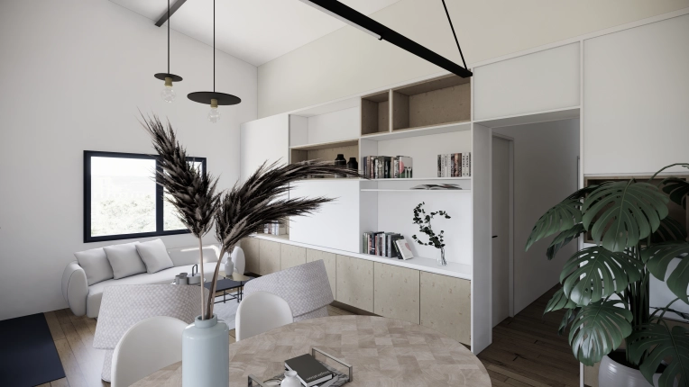Minimalist, Contemporary, Scandinavian, Chic, Living room