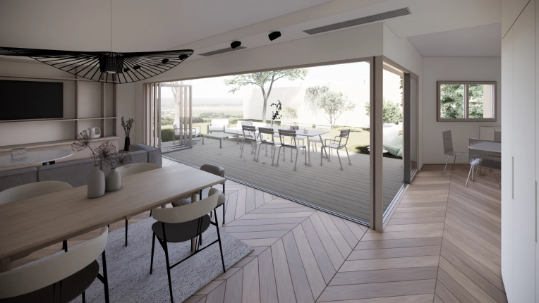 Minimalist, Contemporary, Chic, Living room, 3D ambiance