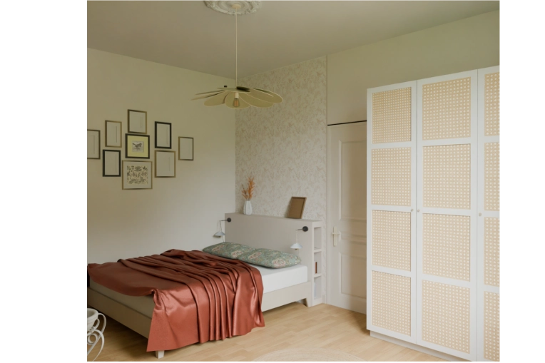 Scandinavian, Vintage, Room, Chic, Full Project, Shopping list, 3D ambiance