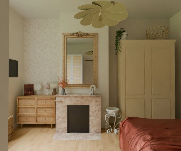 Vintage, Chic, Dressing, Full Project, Shopping list, 3D ambiance, Plan