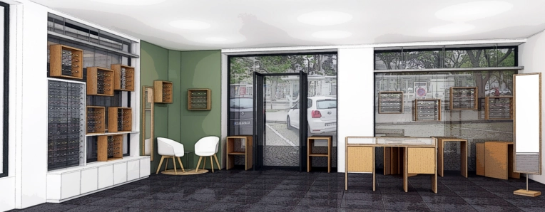 Industrial, Contemporary, Retail / store, Chic, Creation of exclusive furniture, 3D ambiance, Plan