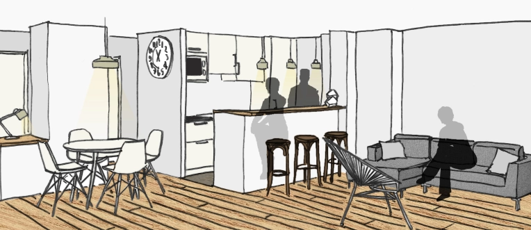 Bohemian, Contemporary, Scandinavian, Flats / Apartments, Chic, Full Project, 3D ambiance, Plan