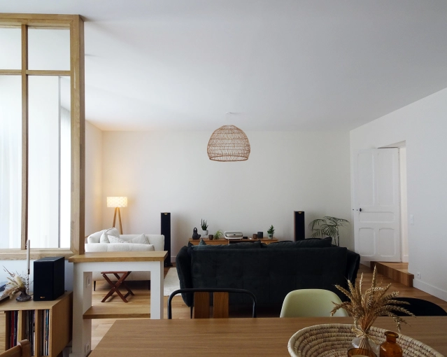 Bohemian, Contemporary, Scandinavian, Chic, Nature, Living room, Full Project, Creation of exclusive furniture, 3D ambiance, Plan