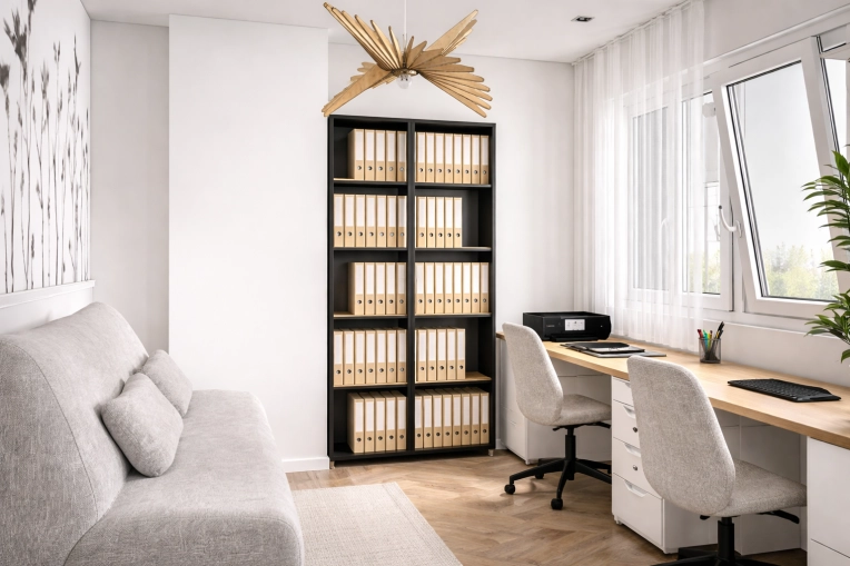 Minimalist, Contemporary, Scandinavian, Nature, Office, Creation of exclusive furniture, Shopping list, 3D ambiance, Plan