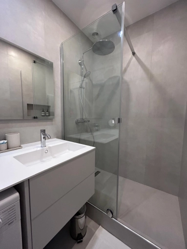 Minimalist, Contemporary, Bathroom, Chic, Full Project, Creation of exclusive furniture, Shopping list, 3D ambiance, Plan