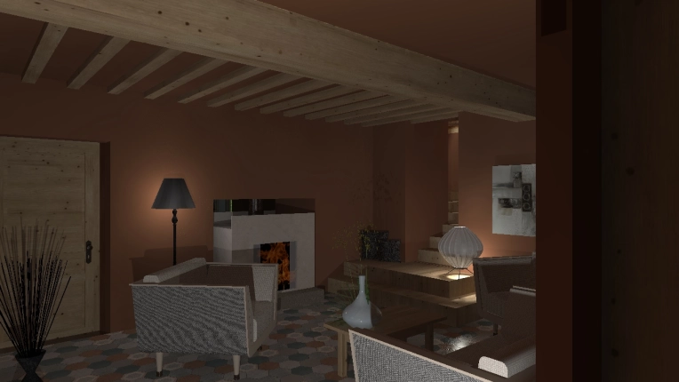 Rustic, Living room, Energy renovation, Creation of exclusive furniture, 3D ambiance, Plan, Renovation