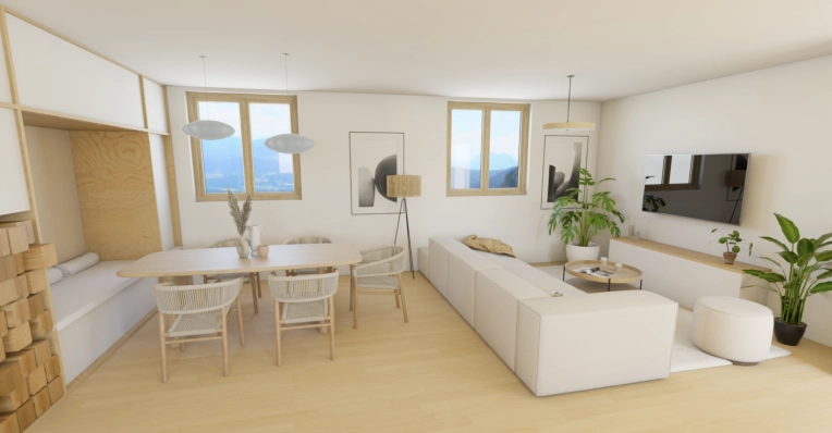 Scandinavian, Dining room, 3D ambiance