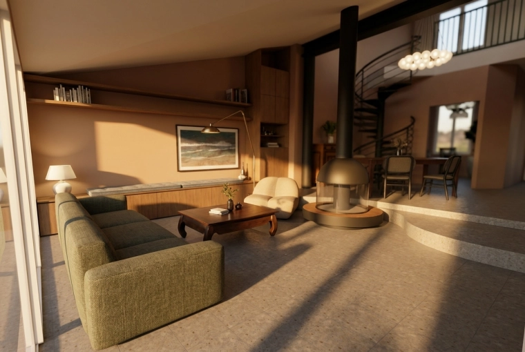 Industrial, Home, Maximalist, Consultation Visit, Full Project, Creation of exclusive furniture, 3D ambiance, Plan, Renovation