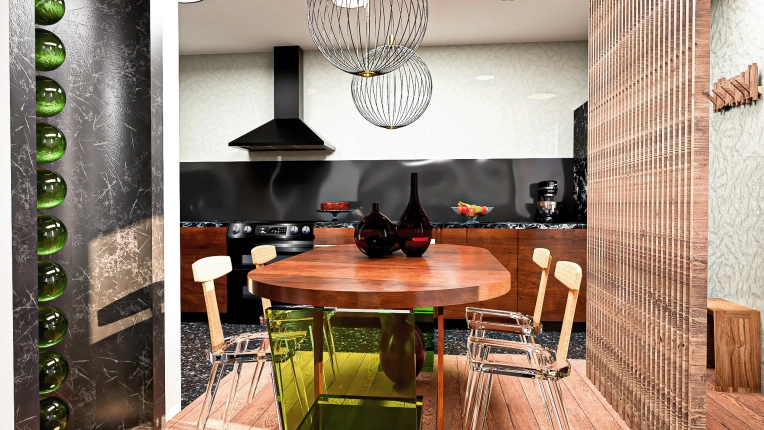 Contemporary, Chic, Dining room, Full Project