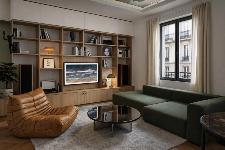 Flats / Apartments, Vintage, Full Project, Creation of exclusive furniture, 3D ambiance, Plan, Renovation