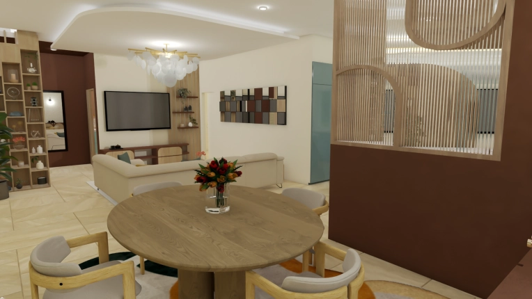 Dining room, Creation of exclusive furniture, 3D ambiance