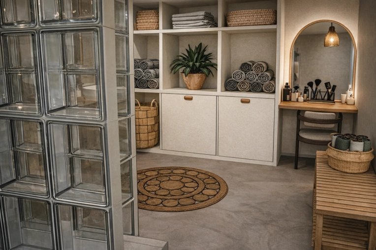 Bathroom, Nature, Consultation Visit, Full Project, Remote Coaching, Shopping list, 3D ambiance, Plan