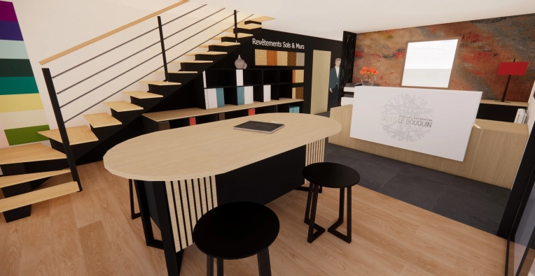 Industrial, Contemporary, Scandinavian, Retail / store, Chic, Creation of exclusive furniture, 3D ambiance, Plan