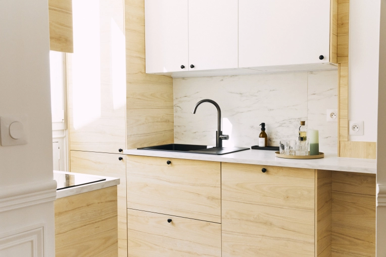 Minimalist, Flats / Apartments, Kitchen, Chic, Consultation Visit, Full Project, Shopping list, 3D ambiance, Renovation