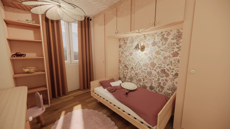 Room, Full Project, Creation of exclusive furniture, Shopping list, 3D ambiance, Plan, Renovation
