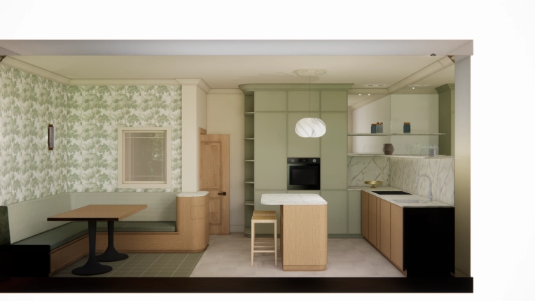 Contemporary, Nature, Dining room, 3D ambiance, Renovation