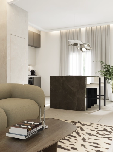 Contemporary, Kitchen, Chic, 3D ambiance