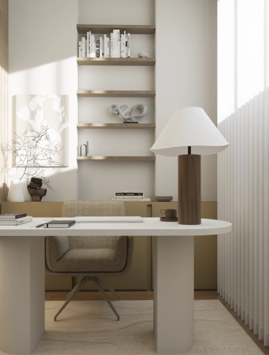Rustic, Contemporary, Office, 3D ambiance