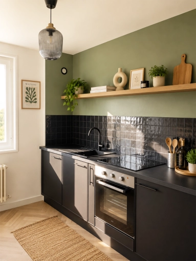 Bohemian, Contemporary, Scandinavian, Kitchen, Chic, Consultation Visit, Full Project, Energy renovation, Creation of exclusive furniture, 3D ambiance, Plan, Renovation