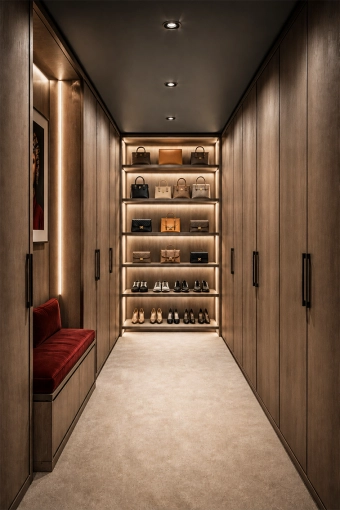 Contemporary, Scandinavian, Chic, Dressing, Consultation Visit, Full Project, Creation of exclusive furniture, 3D ambiance, Plan, Renovation