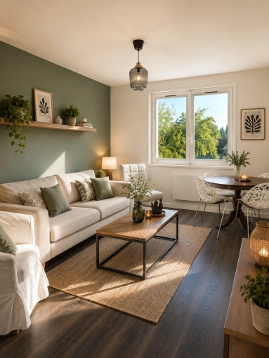Bohemian, Living room, Consultation Visit, Full Project, Energy renovation, 3D ambiance, Plan, Renovation